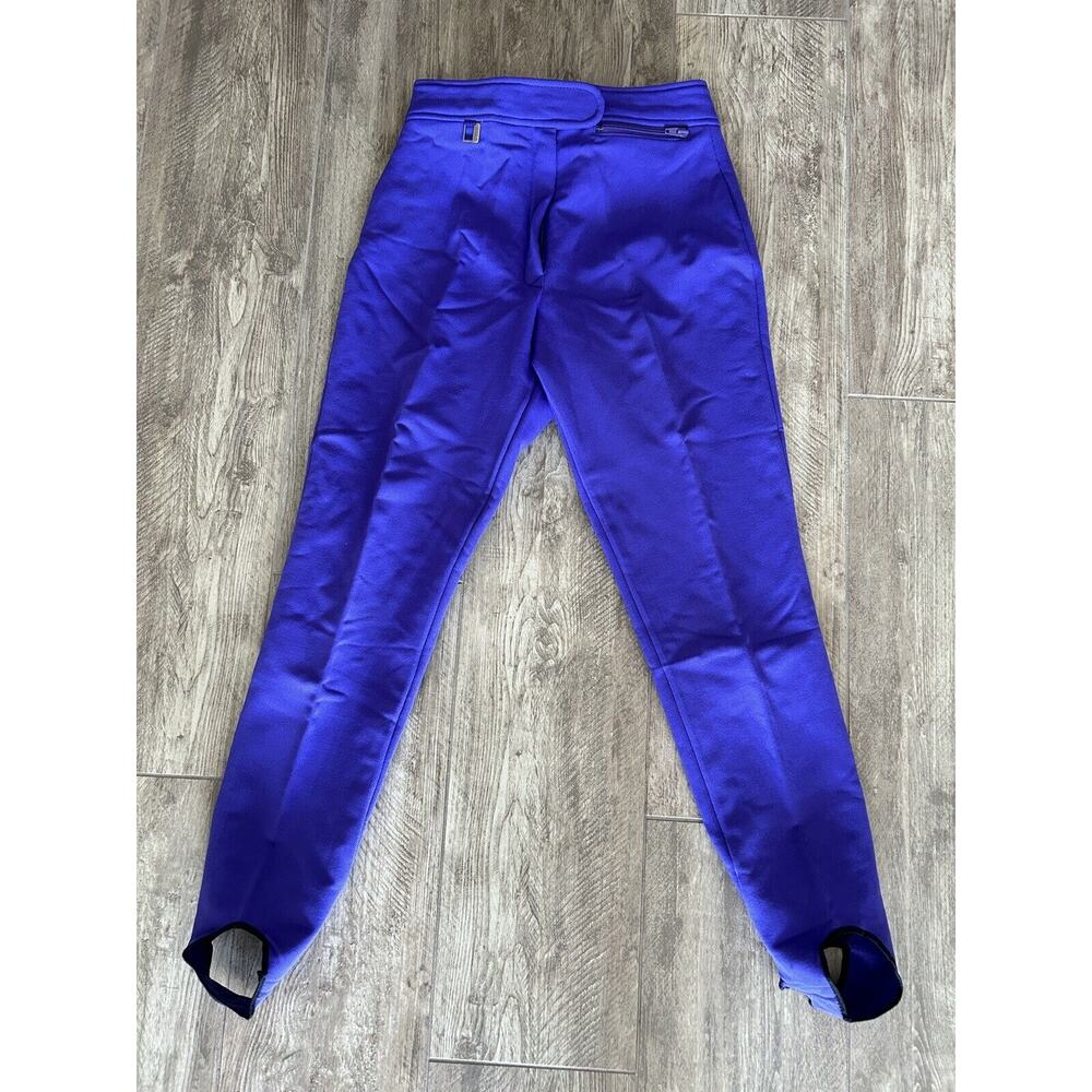 Fera Skiwear Pants Womens Size 8R Purple Ski Stirrup Stretch Ski Winter Sports